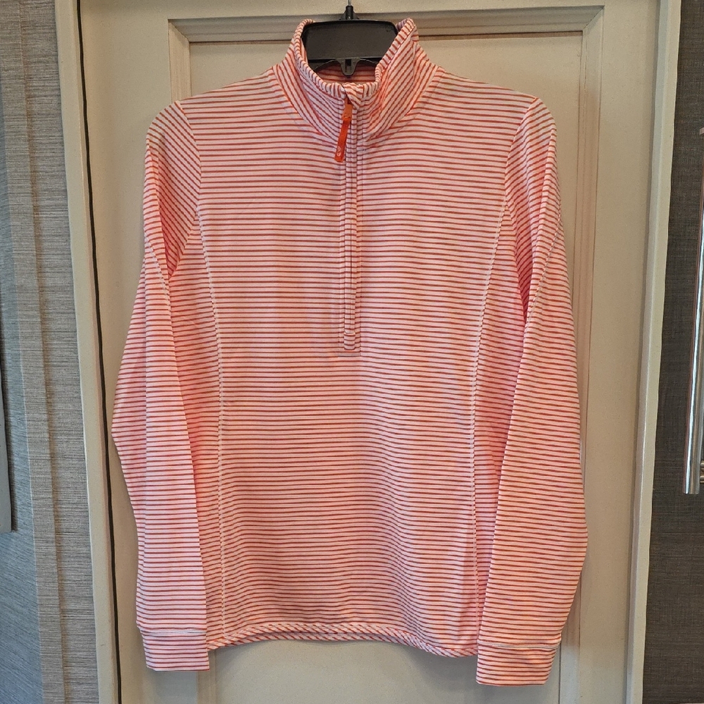 Vineyard Vines Striped Sankaty Shep Shirt Womens Small Orange NWT